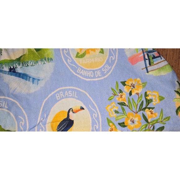 S NWT Farm Rio Reversible Double Colorido Swim top blue yellow pink postcard P - Picture 9 of 14